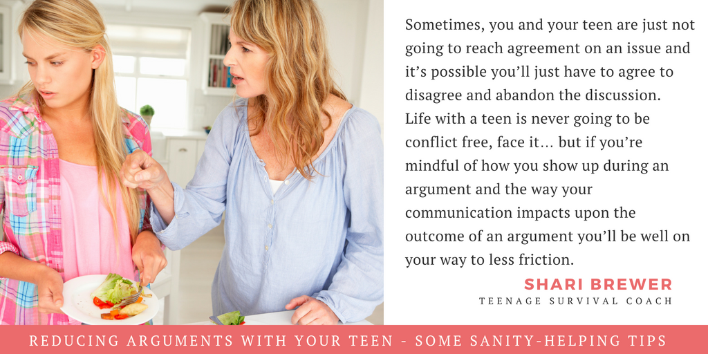 Reducing arguments with your teen